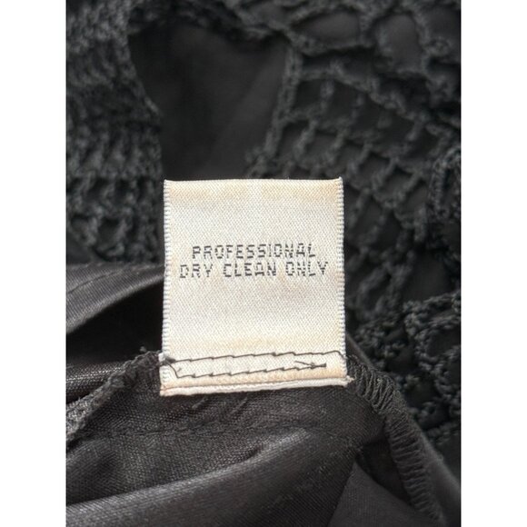 Cache Black Crochet Chiffon Strapless Dress Babydoll 90s Y2K Flapper Women Sz 6 - Picture 8 of 8